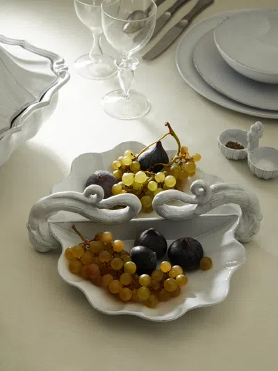 Astier De Villatte Dragon Hand-glazed Ceramic Vegetable Dish  Abask Luxury Gift In White