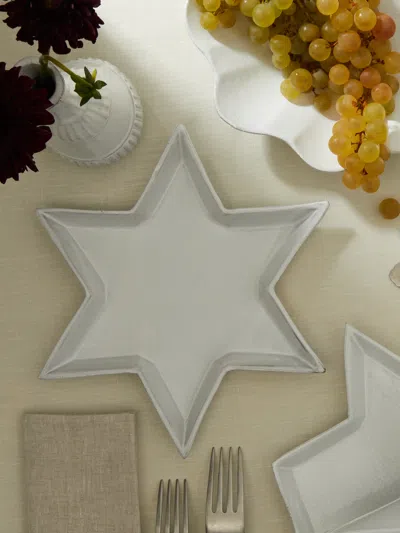 Astier De Villatte Etoile Hand-glazed Ceramic Side Plate  Abask Luxury Gift In White