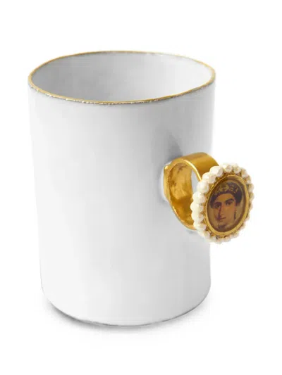 Astier De Villatte Fayum Portrait Of Lady Ring Cup In White