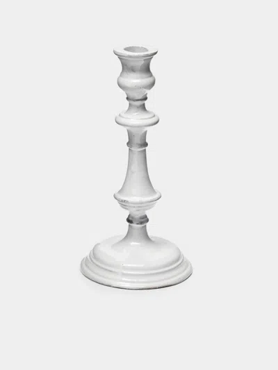 Astier De Villatte Gigi Hand-glazed Ceramic Candlestick  Abask Luxury Gift In White