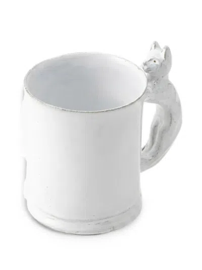 Astier De Villatte Golden-eyed Cat-handle Mug In White