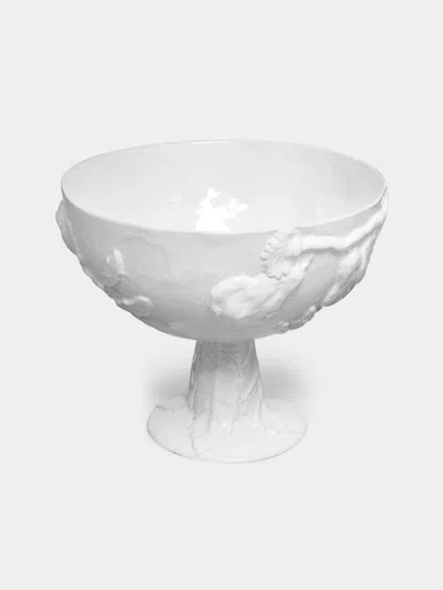 Astier De Villatte Lion-embossed Stand Serveware In White