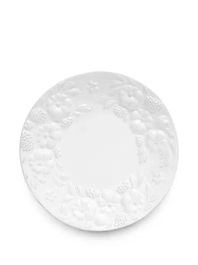 Astier De Villatte Hortus Floral-embossed Dessert Plate In White
