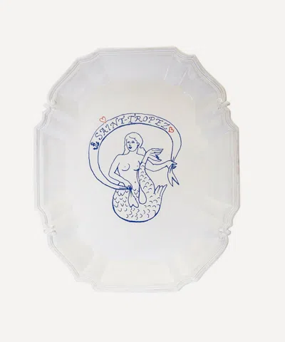 Astier De Villatte Large Saint-tropez Triton Serving Platter In White