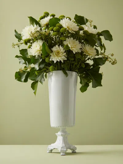 Astier De Villatte Lion Hand-glazed Ceramic Large Vase  Abask Luxury Gift In White