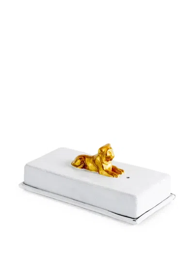 Astier De Villatte Lion-detail Incense Burner In White