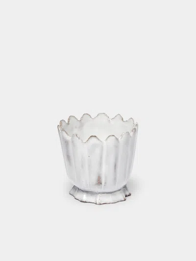 Astier De Villatte Marguerite Hand-glazed Ceramic Egg Cup  Abask Luxury Gift In White