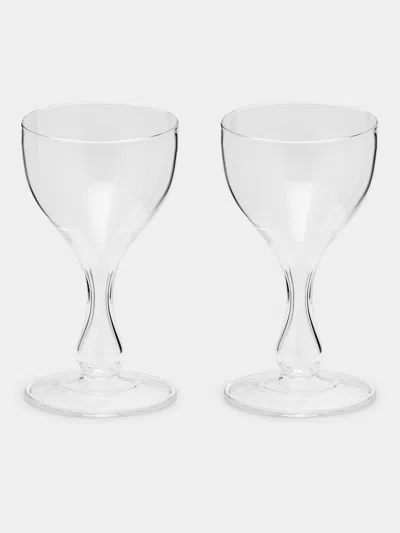 Astier De Villatte Monique Hand-blown Champagne Glass (set Of 2) In Transparent