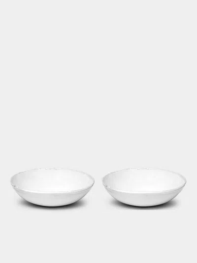 Astier De Villatte Neptune Hand-glazed Ceramic Soup Plate - 7.5in/19.5cm (set Of 2) In White