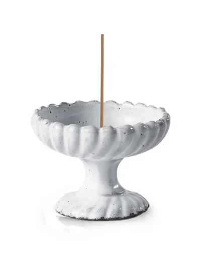Astier De Villatte Peggy Fluted Incense Holder In White