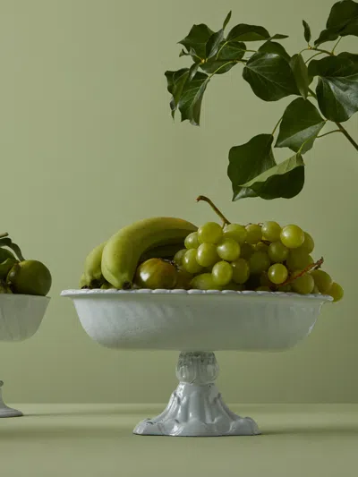 Astier De Villatte Peggy Hand-glazed Ceramic Raised Oval Platter  Abask Luxury Gift In White