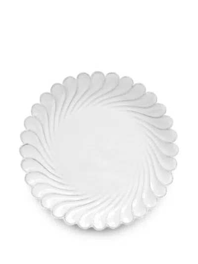 Astier De Villatte Peggy Scalloped Swirl-detail Soup Plate In White