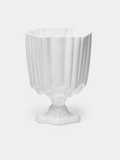Astier De Villatte Rocaille Hand-glazed Ceramic Vase  Abask Luxury Gift In White