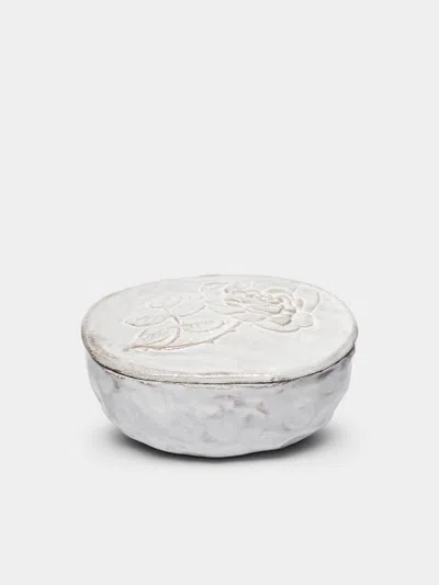 Astier De Villatte Rose Hand-glazed Ceramic Box  Abask Luxury Gift In White