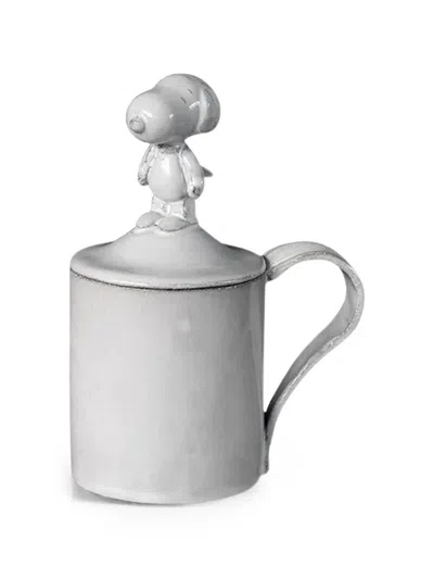 Astier De Villatte Snoopy-lid Ceramic Mug In White