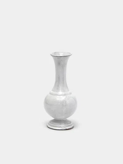 Astier De Villatte Soliflore Hand-glazed Ceramic Bud Vase (6in/15cm) In White