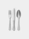 Astier De Villatte Stone-finish Dessert Cutlery (set Of 3 Pieces) In Silver