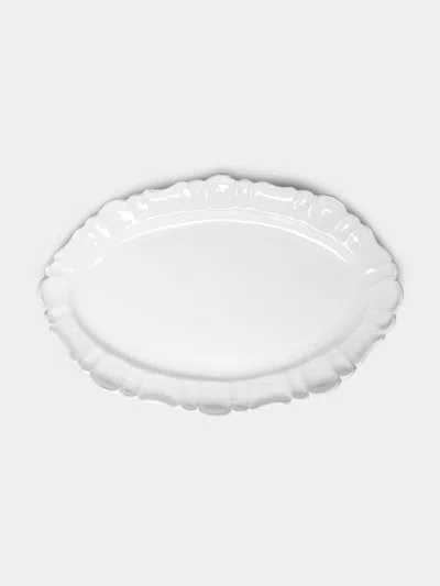 Astier De Villatte Victor Hand-glazed Ceramic Large Oval Platter  Abask Luxury Gift In White