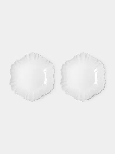 Astier De Villatte Victor Hand-glazed Ceramic Large Soup Plate - 8in/20cm (set Of 2) In White
