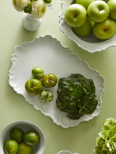 Astier De Villatte Victor Hand-glazed Ceramic Medium Platter  Abask Luxury Gift In White