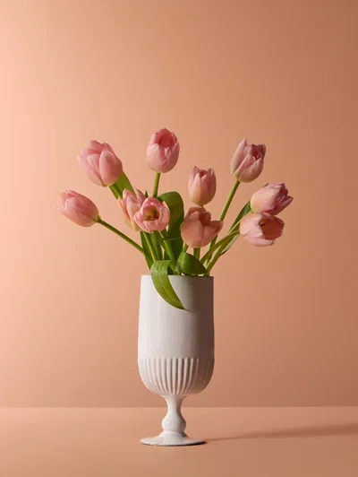 Astier De Villatte Victoria Hand-glazed Ceramic Vase (9in/23.5cm) In White