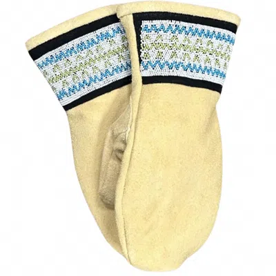 Astis Salcantay Short Cuff Mitten In Tan In Yellow