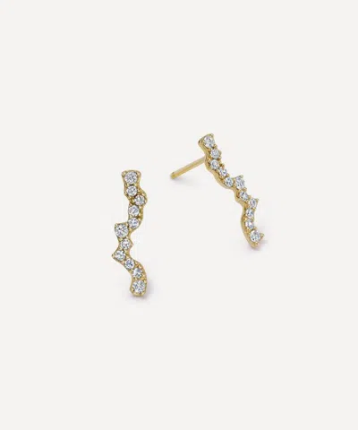 Astley Clarke 14ct Gold Asteri Diamond Bar Drop Earrings
