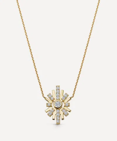 Astley Clarke 14ct Gold Atomic Diamond Pendant Necklace