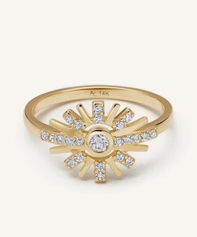 Astley Clarke 14ct Gold Atomic Diamond Ring