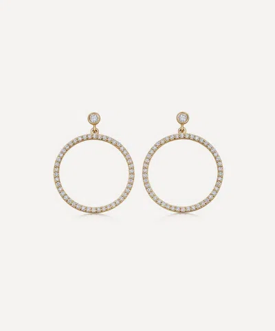 Astley Clarke 14ct Gold Icon Nova Pave Drop Earrings