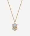 Astley Clarke 14ct Gold Interstellar Opal And Lab-grown Diamond Cluster Necklace In Brown