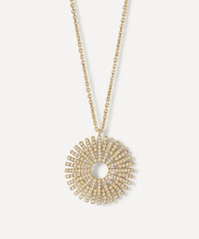 Astley Clarke 14ct Gold Large Rising Sun Pendant Necklace