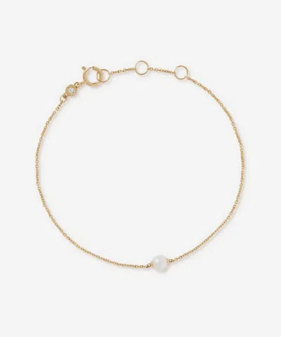 Astley Clarke 14ct Gold Luna Mini Pearl Bracelet In Orange