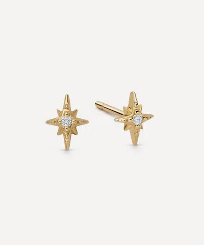 Astley Clarke 14ct Gold North Star Diamond Stud Earrings