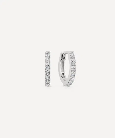 Astley Clarke 14ct White Gold Halo Huggie Hoop Earrings