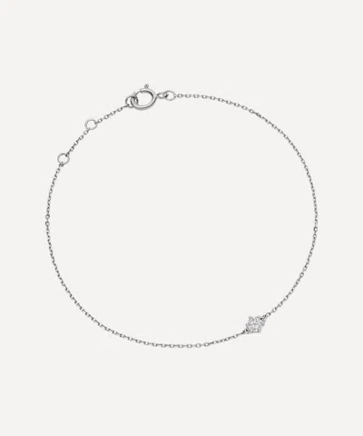 Astley Clarke 14ct White Gold Interstellar Solitaire Diamond Bracelet In Silver