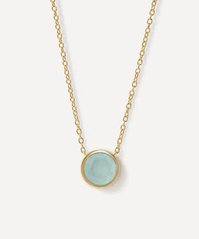 Astley Clarke 18ct Gold Plated Luna Aqua Quartzite Pendant Necklace