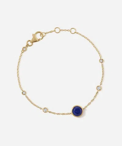 Astley Clarke 18ct Gold Plated Luna Lapis Station Bracelet