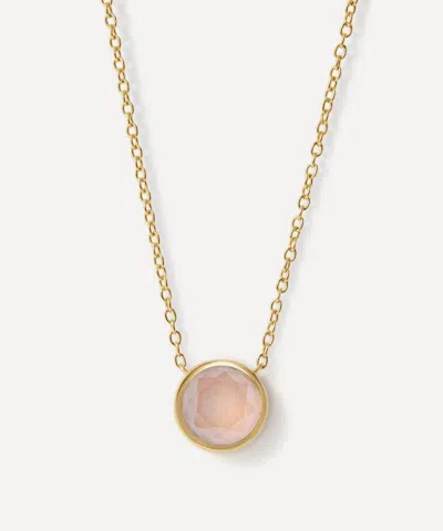 Astley Clarke 18ct Gold Plated Luna Pink Quartzite Pendant Necklace
