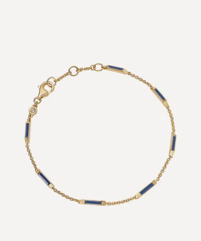 Astley Clarke 18ct Gold Plated Vermeil Silver Aubar Half-full Enamel Bracelet In Blue