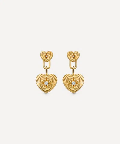Astley Clarke 18ct Gold-plated Vermeil Silver Biography Double Heart Drop Earrings