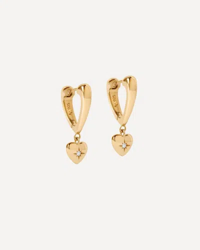 Astley Clarke 18ct Gold-plated Vermeil Silver Biography Heart Hoop Drop Earrings