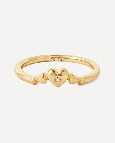 Astley Clarke 18ct Gold-plated Vermeil Silver Biography Heart Ring Jacket