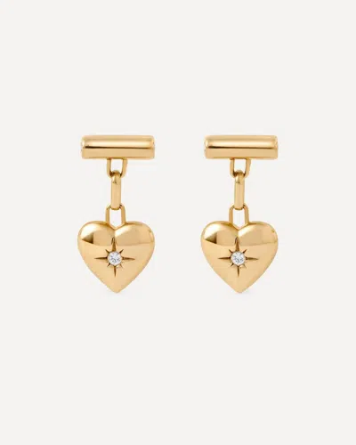 Astley Clarke 18ct Gold-plated Vermeil Silver Biography Heart Stud Drop Earrings