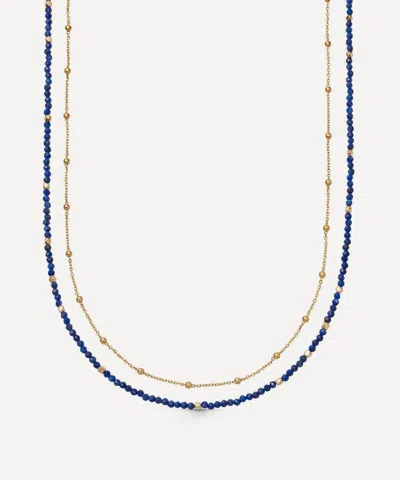 Astley Clarke 18ct Gold-plated Vermeil Silver Biography Lapis Necklace In Multi