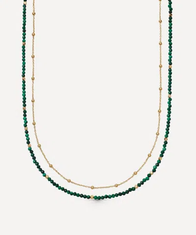 Astley Clarke 18ct Gold-plated Vermeil Silver Biography Malachite Necklace In Multi
