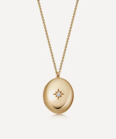 Astley Clarke 18ct Gold-plated Vermeil Silver Biography Oval Locket Necklace