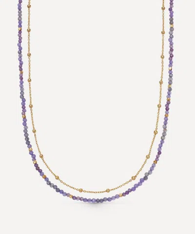 Astley Clarke 18ct Gold-plated Vermeil Silver Biography Purple Multi Gemstone Necklace