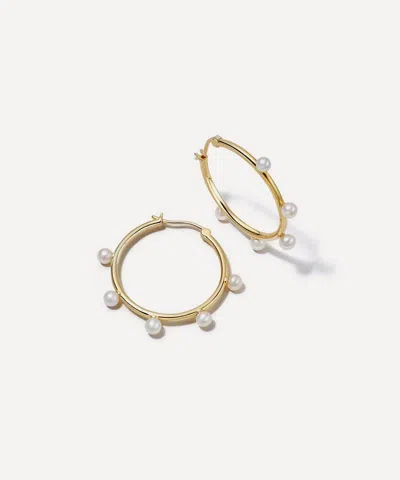 Astley Clarke 18ct Gold-plated Vermeil Silver Celestial Five Pearl Hoop Earrings