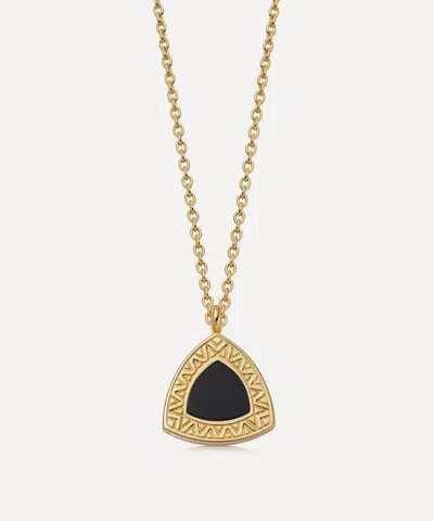 Astley Clarke 18ct Gold-plated Vermeil Silver Deco Black Onyx Trillion Locket Necklace